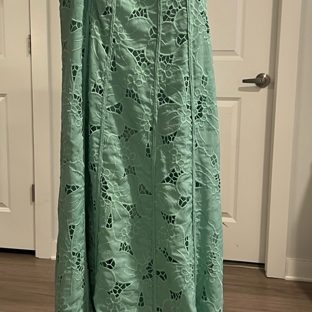 ASTR Mint Green Lace Maxi Dress
